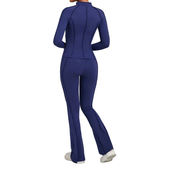 Sodalemon - Wholesale Activewear set – Women′s - Ladies' zipper long-sleeve two-piece set22