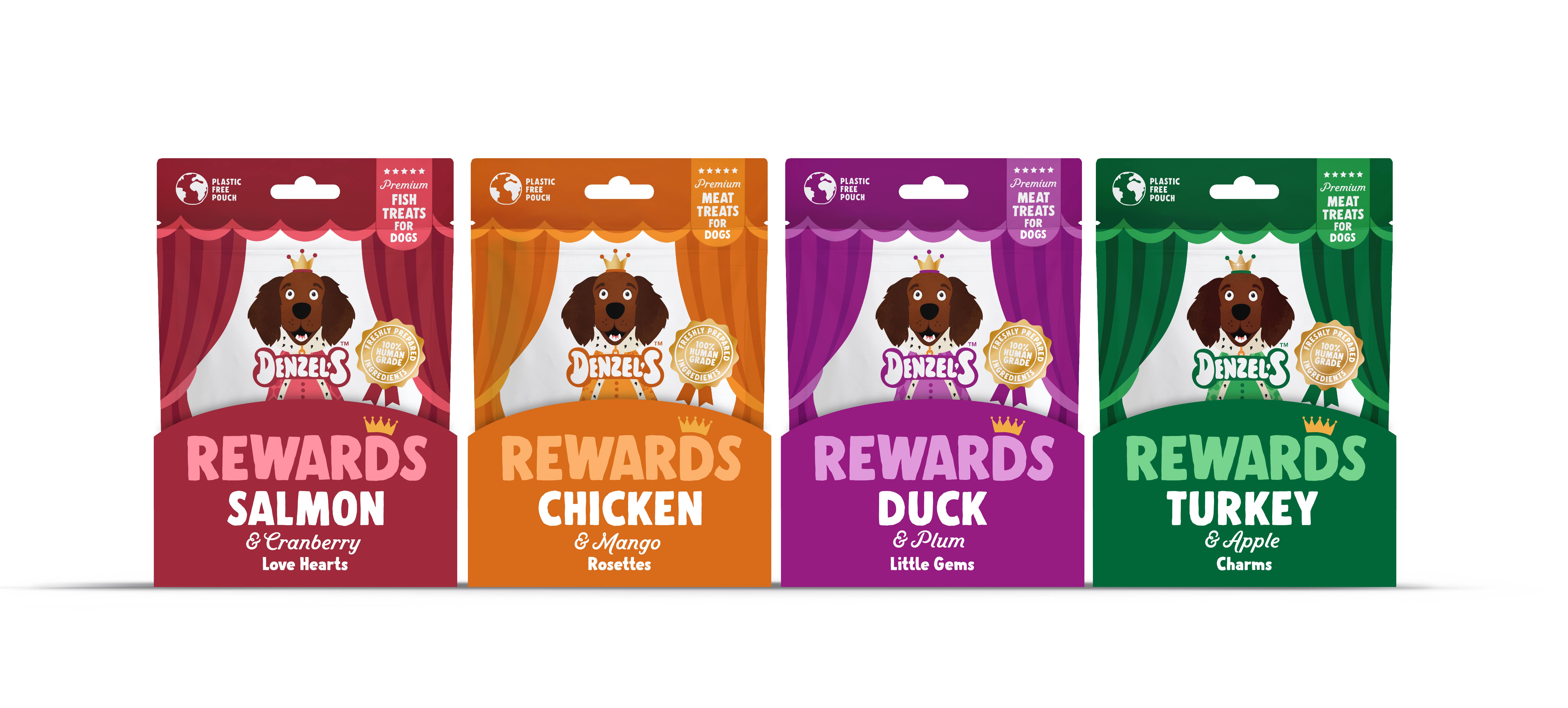 Denzel's - Healthy Dog Treats - Wholesale Pet Treats - Dog - Chicken & Mango Rosette Rewards 70g (Case of 10)6