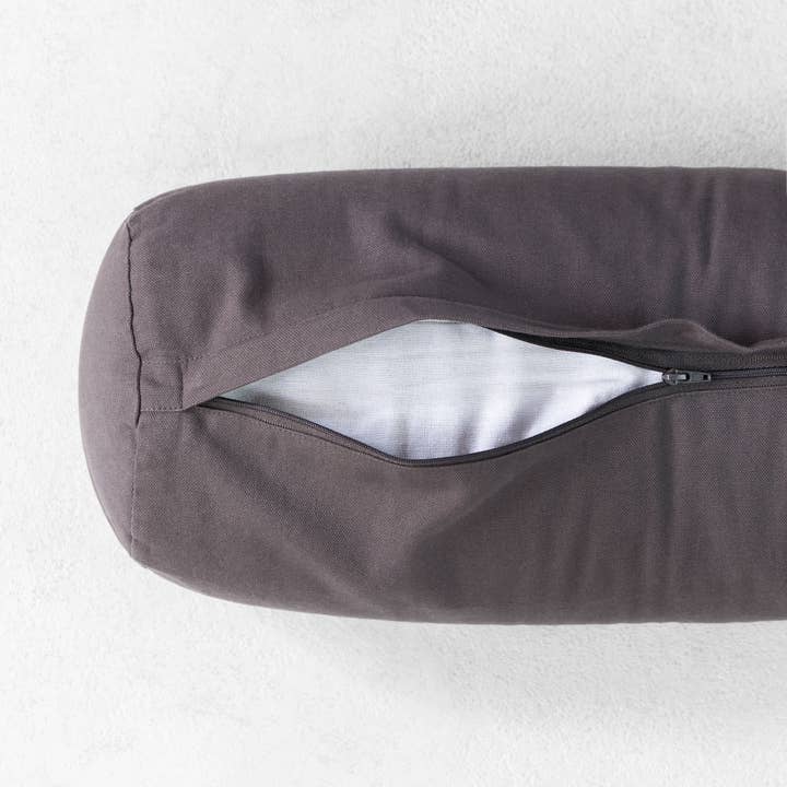 Cotton Yoga Bolster Cover - Dusk Grey for wholesale by MOBECO