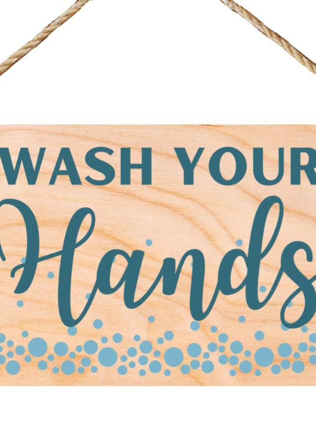 Second Ave Wash Your Hands Targa rettangolare in legno da appendere per bagno e cucina per la vendita all'ingrosso da parte di Second Ave Gift Company