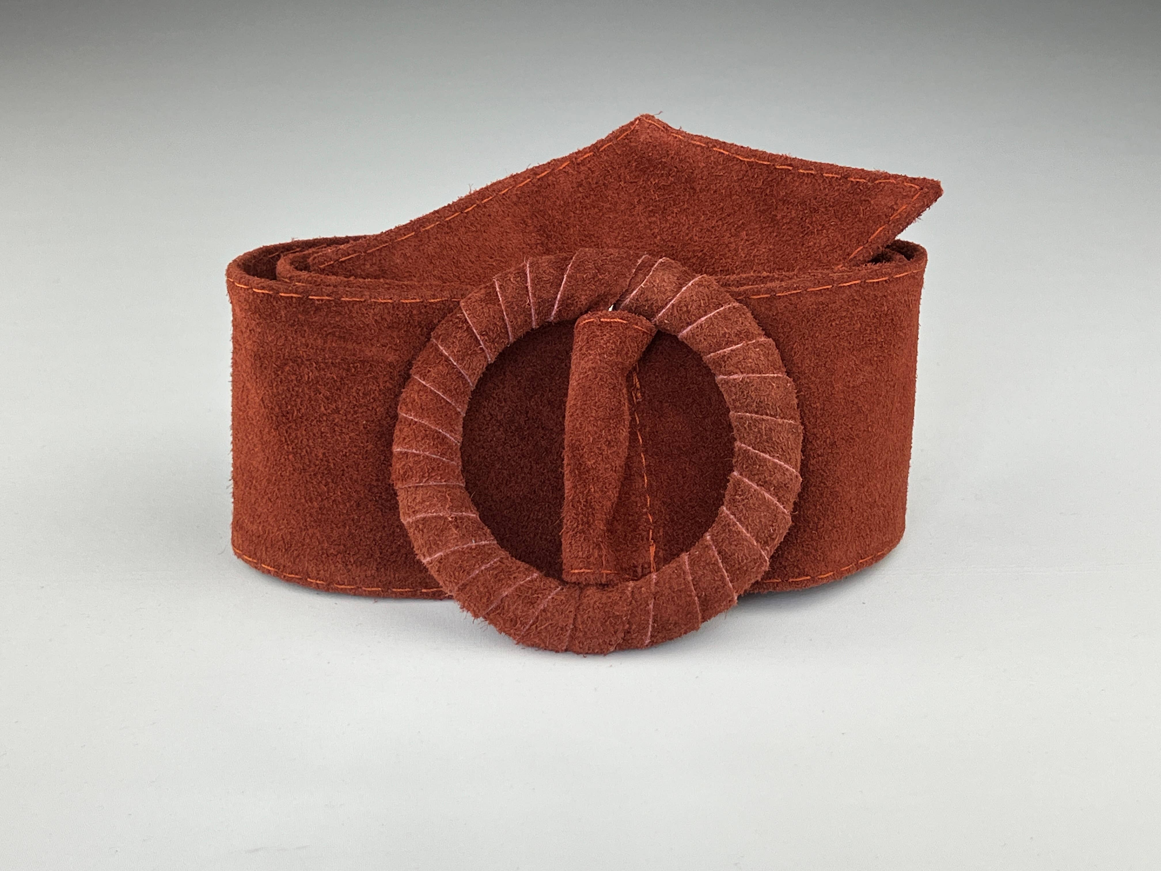 L'Emotion - Venta al por mayor Cinturón - Mujer - Cinturón ancho de cuero con hebilla redonda forrada tono sobre tono4