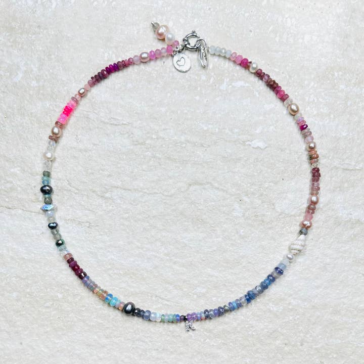 Rose-Violet Opal Star Gemstone Bespoke Necklace for wholesale by Clarke Palmer