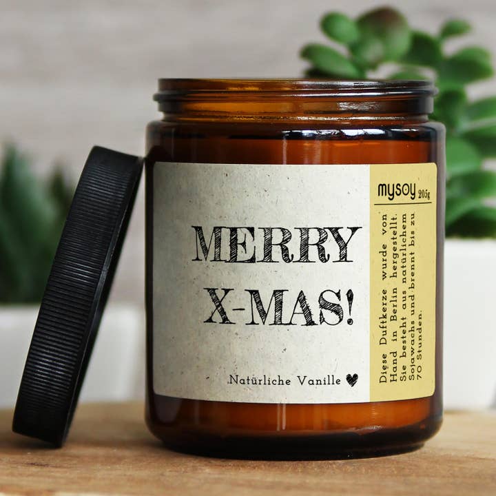 Merry X-mas! for wholesale by mysoy® Duftkerzen-Manufaktur