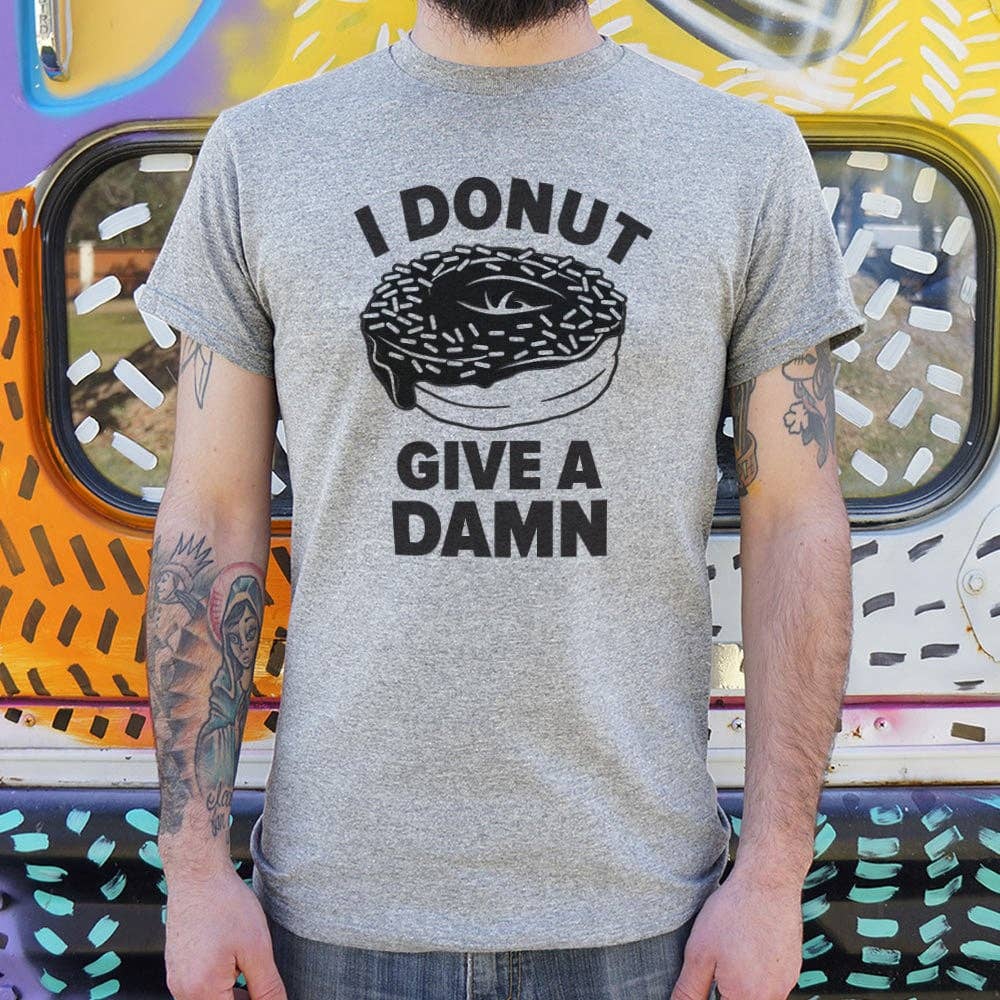 Gray Heather Donut Give a Damn Men's T-Shirt for wholesale on Faire0
