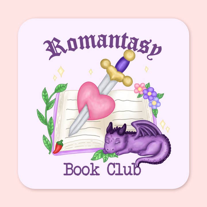 Romantasy Book Club Coaster for wholesale by Peach and Mimi