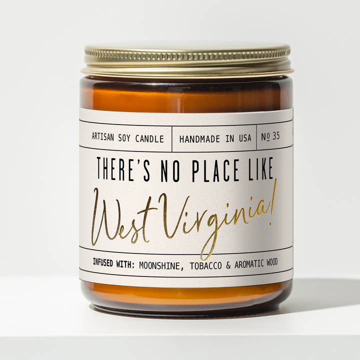 'There's No Place like West Virginia' Soy Wax candle - State for wholesale by Soy and Sass