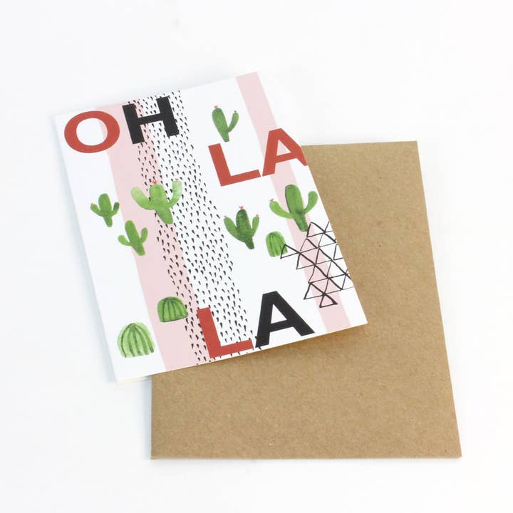 Double card - cactus (Made in France) for wholesale by Reine Mère