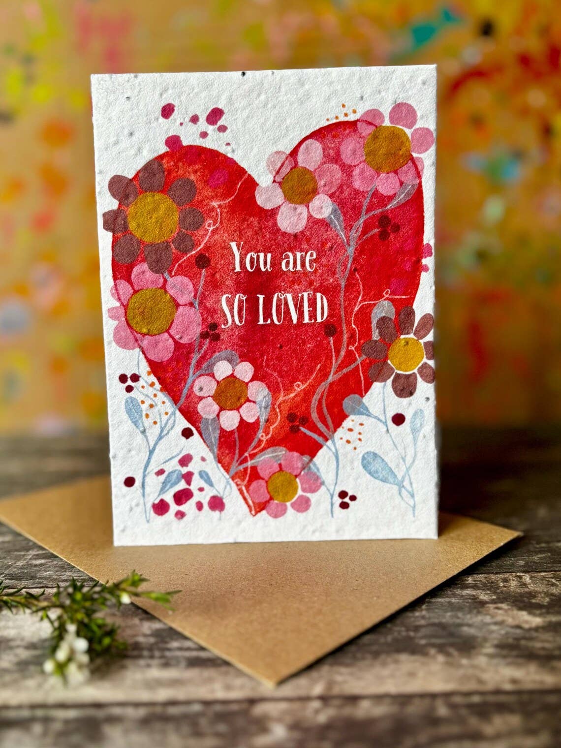 Erika's Whimsical Art – wholesale Love card – Plantable Seed Paper You are so Loved Card, Blank Inside   2