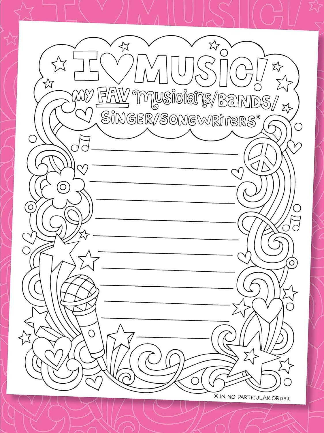 Fox Chapel Publishing - Wholesale Journal/Diary - Kids - Notebook Doodles Peace Love and Music Guided Journal2