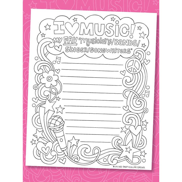 Fox Chapel Publishing - Wholesale Journal/Diary - Kids - Notebook Doodles Peace Love and Music Guided Journal2