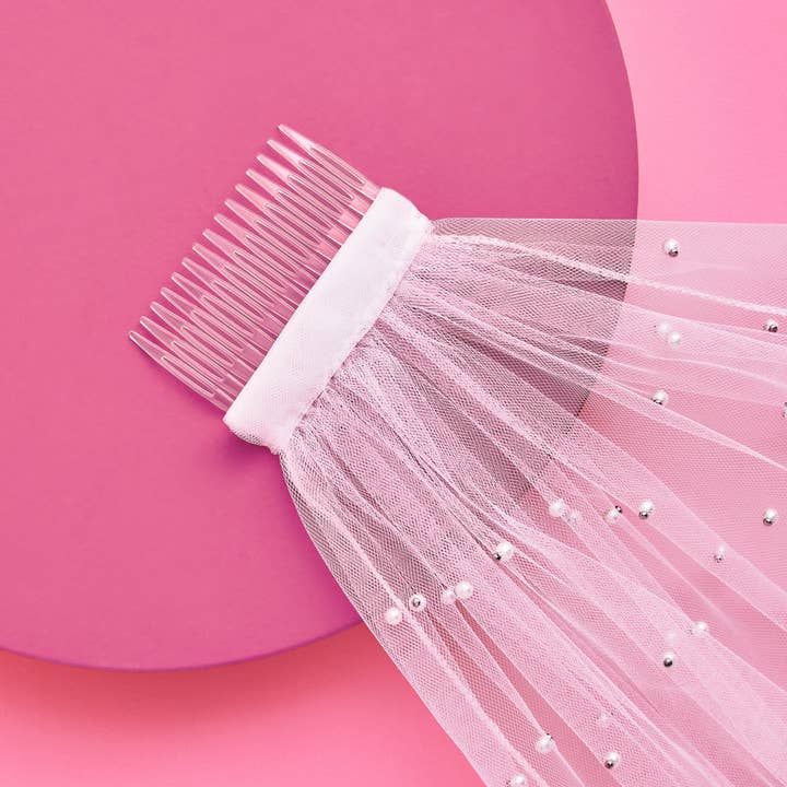 xo, Fetti - Wholesale Veil - Women's - Pearl Bridal Veil, Bachelorette Party Accessory8