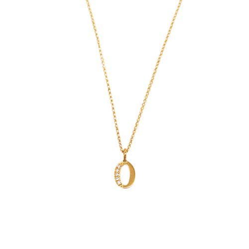 ST CZ GOLD LETTER 'O' NL for wholesale by Fabienne