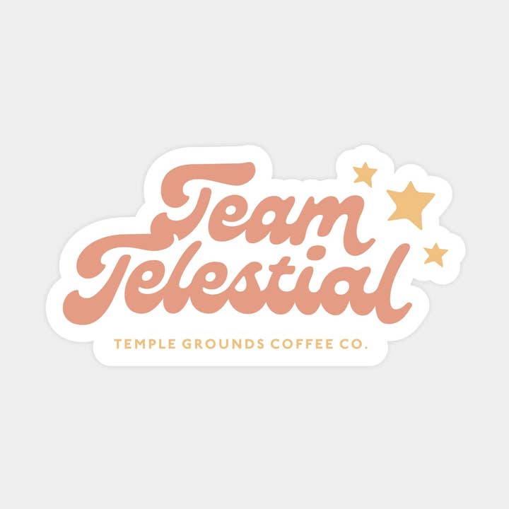 Pegatina del logotipo del equipo Telestial para venta al por mayor de Temple Grounds Coffee Company