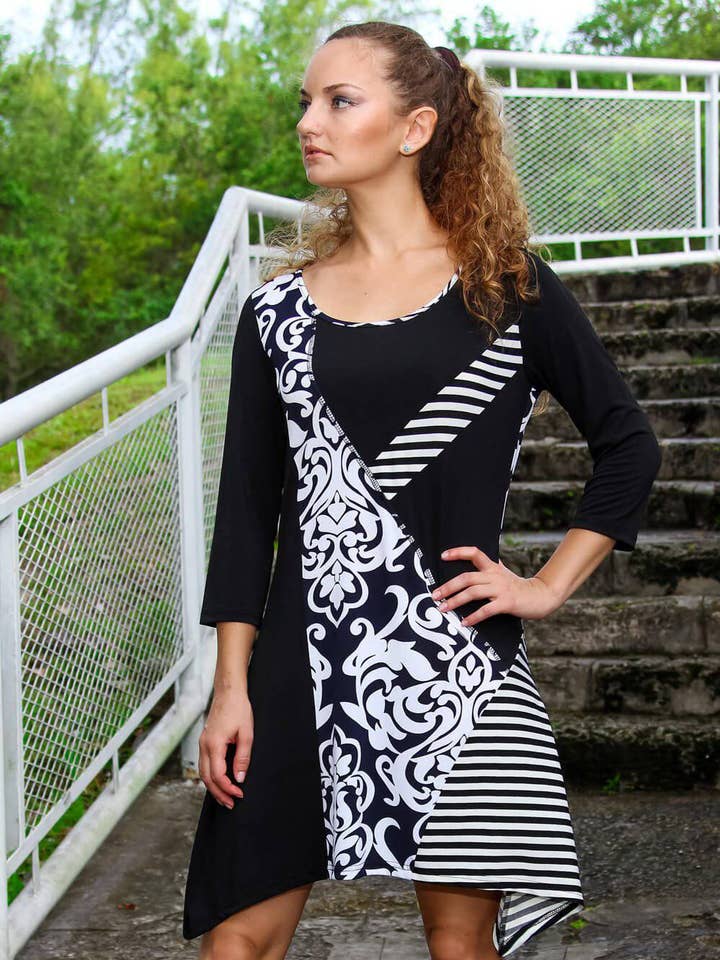 Robe camouflage style tunique | Resort Wear Wholesale pour la vente par La Moda Clothing