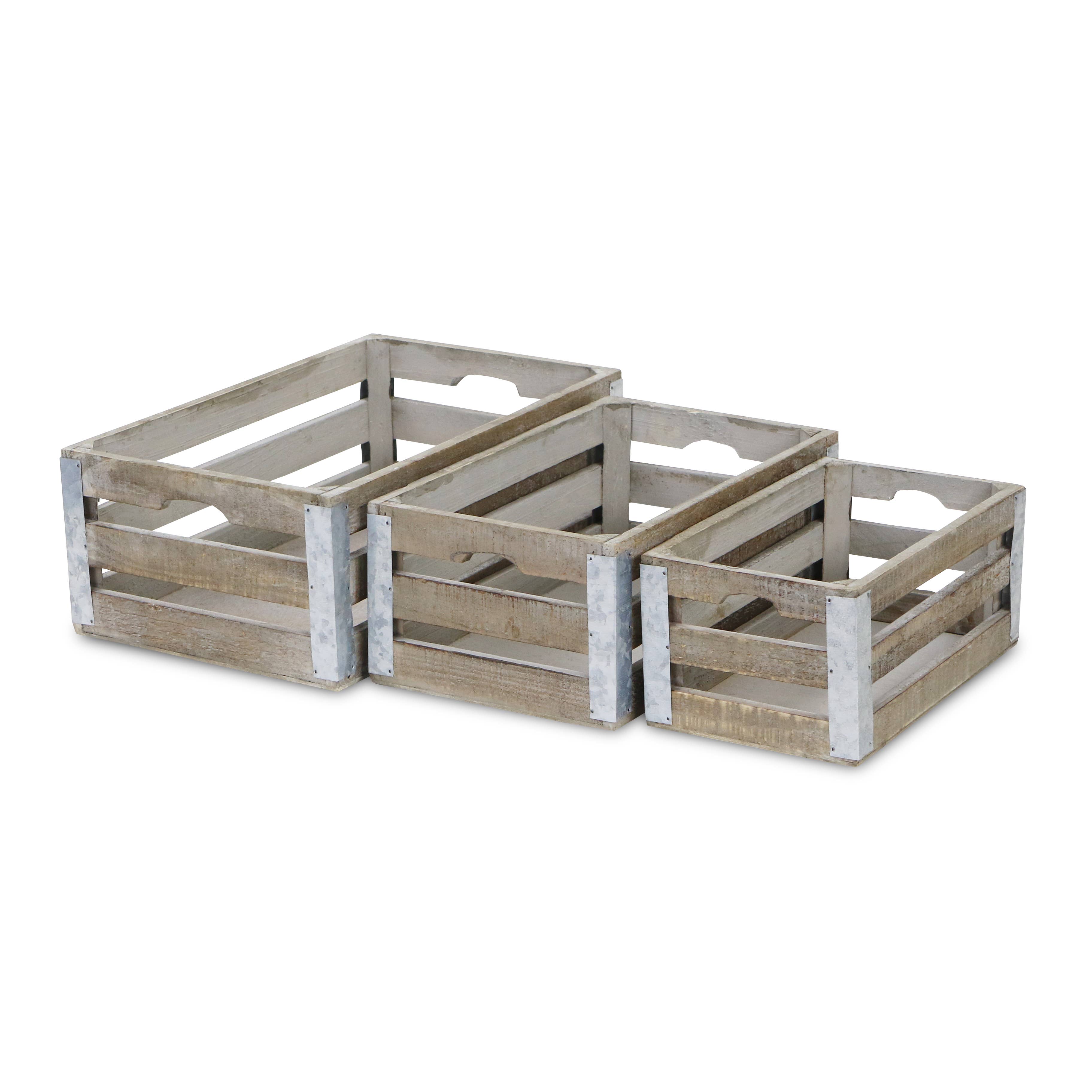 Cheungs Home Decor – Großhandel Korb – Samil Set aus 3 Holzkisten mit Latten6