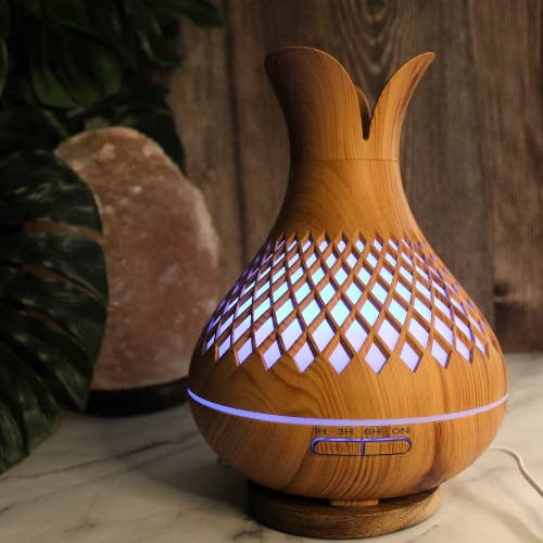 Green Tree - Wholesale Air Humidifier - Wooden Mandala USB Aroma Diffuser LED 7 Colors - 400ml1