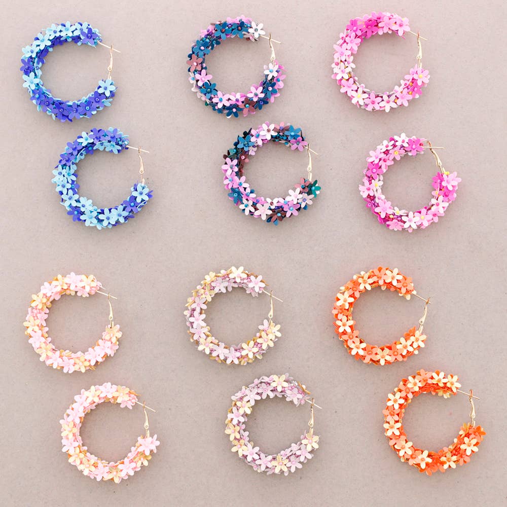 Sonata - Vendita all'ingrosso Orecchini a cerchio - Orecchini a cerchio con paillettes5