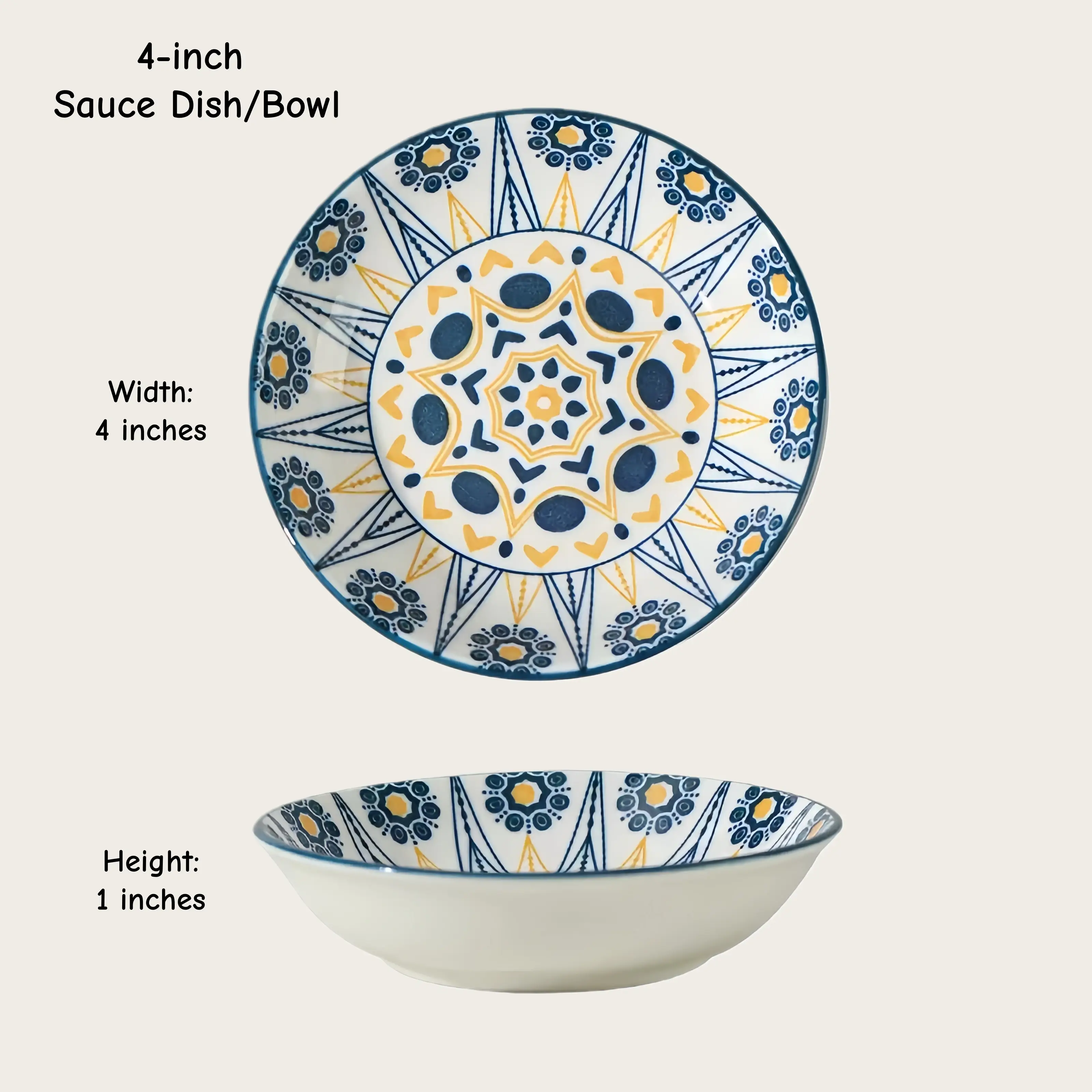 Otterware - Vente Bols à condiments/sauces - Plats à trempette en céramique style marocain (6 styles)42