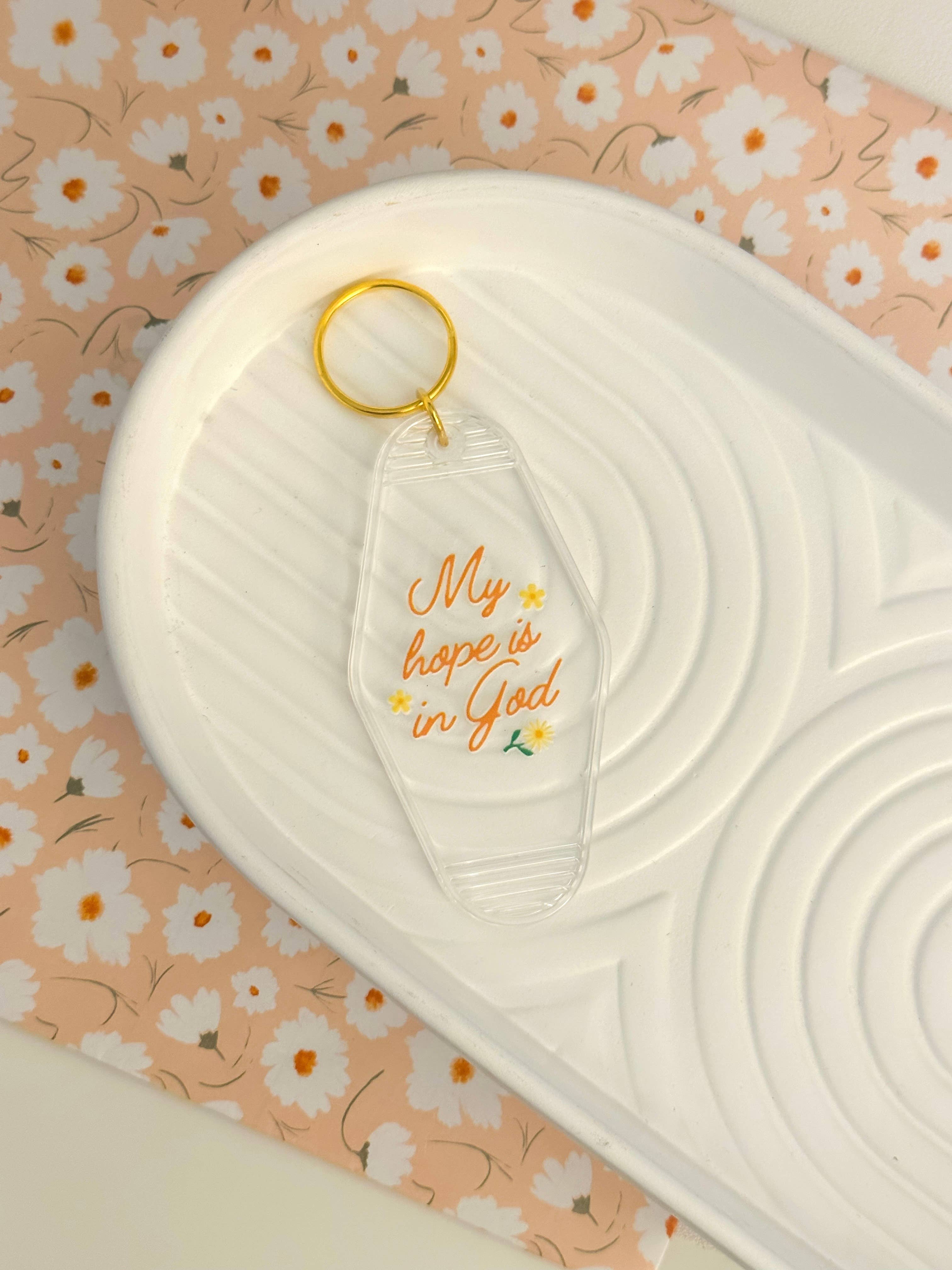 Grow in Grace – wholesale Keychain – Women's – My hope is in God acrylic motel keychain5