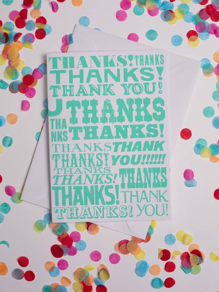 Biglietto di auguri Thank You A6/C6 per la vendita all'ingrosso da parte di Jo Stafford