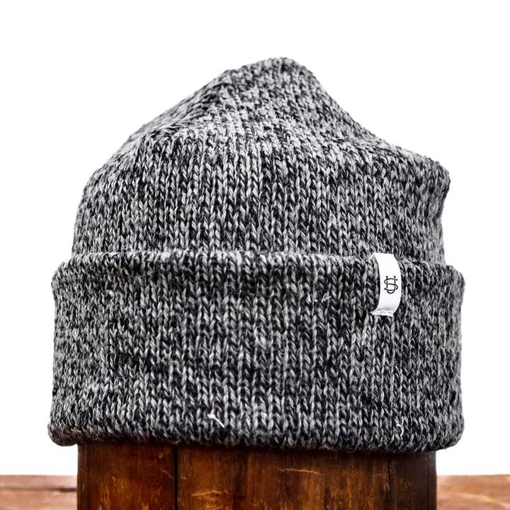 Upstate Stock - Wholesale Beanie - Unisex - Charcoal Melange Ragg Wool Beanie0