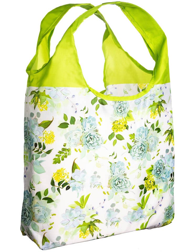Sac à provisions réutilisable O-WITZ - Vintage Floral - Vert pour la vente par greatique