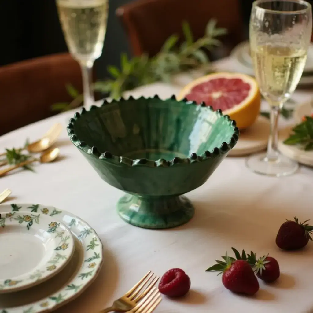 High crafty - Wholesale Decorative Plate/Dish/Bowl - 🌿 Handmade Green Moroccan Pottery Bowls7