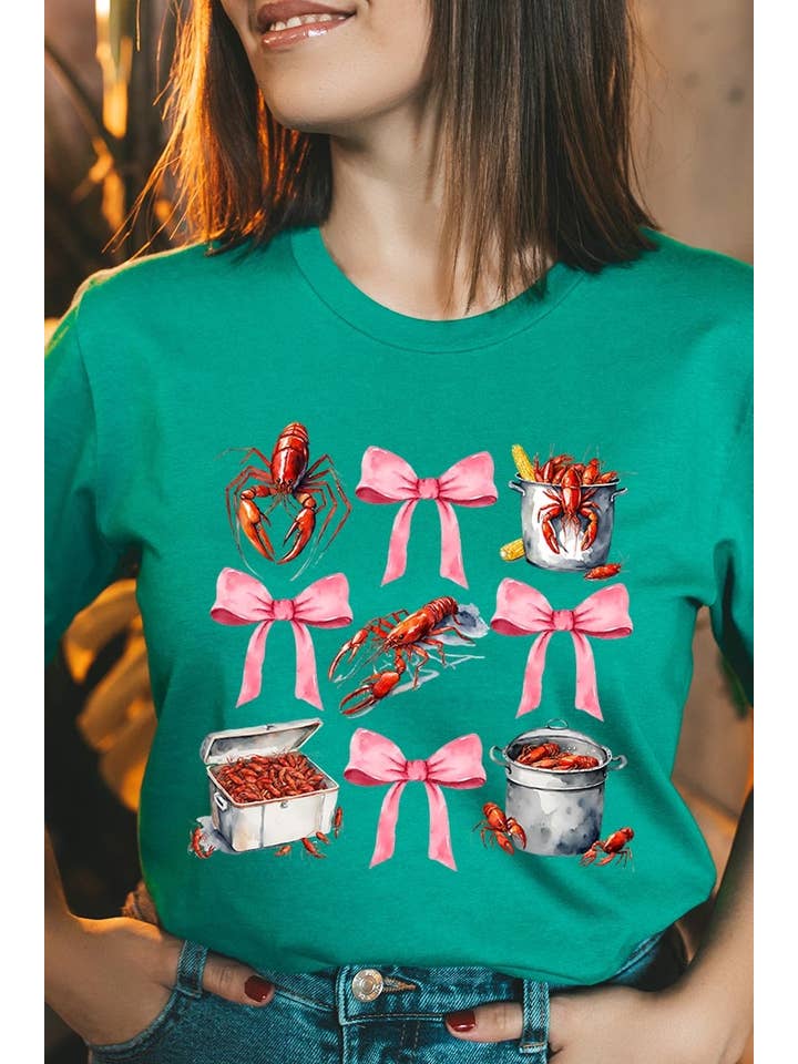 COLORBEAR – Großhandel T-Shirt (Grafikdruck) – Damen – Grafik-T-Shirt mit Flusskrebs-Coquette7