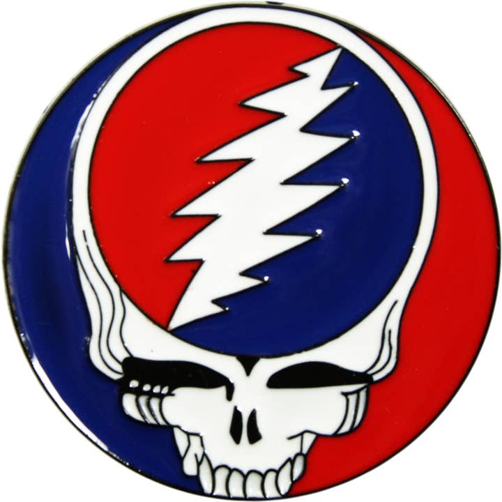 Square Deal Recordings & Supplies – wholesale Nål och knapp för kavajslag – Emaljpin - Grateful Dead - Skull Steal Your Face - 1,25"1