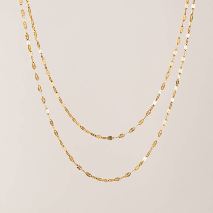Ray Layered Necklace | Two-Chain Necklace | 18K Gold PVD for wholesale by Lover's Tempo Jewelry