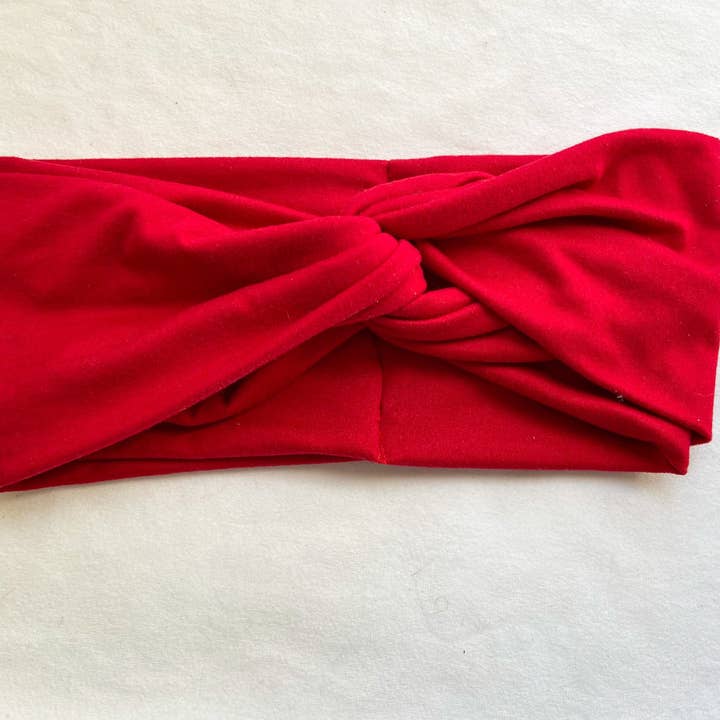 Rode gedraaide tulband hoofdband voor wholesale door The Enchanted Magnolia