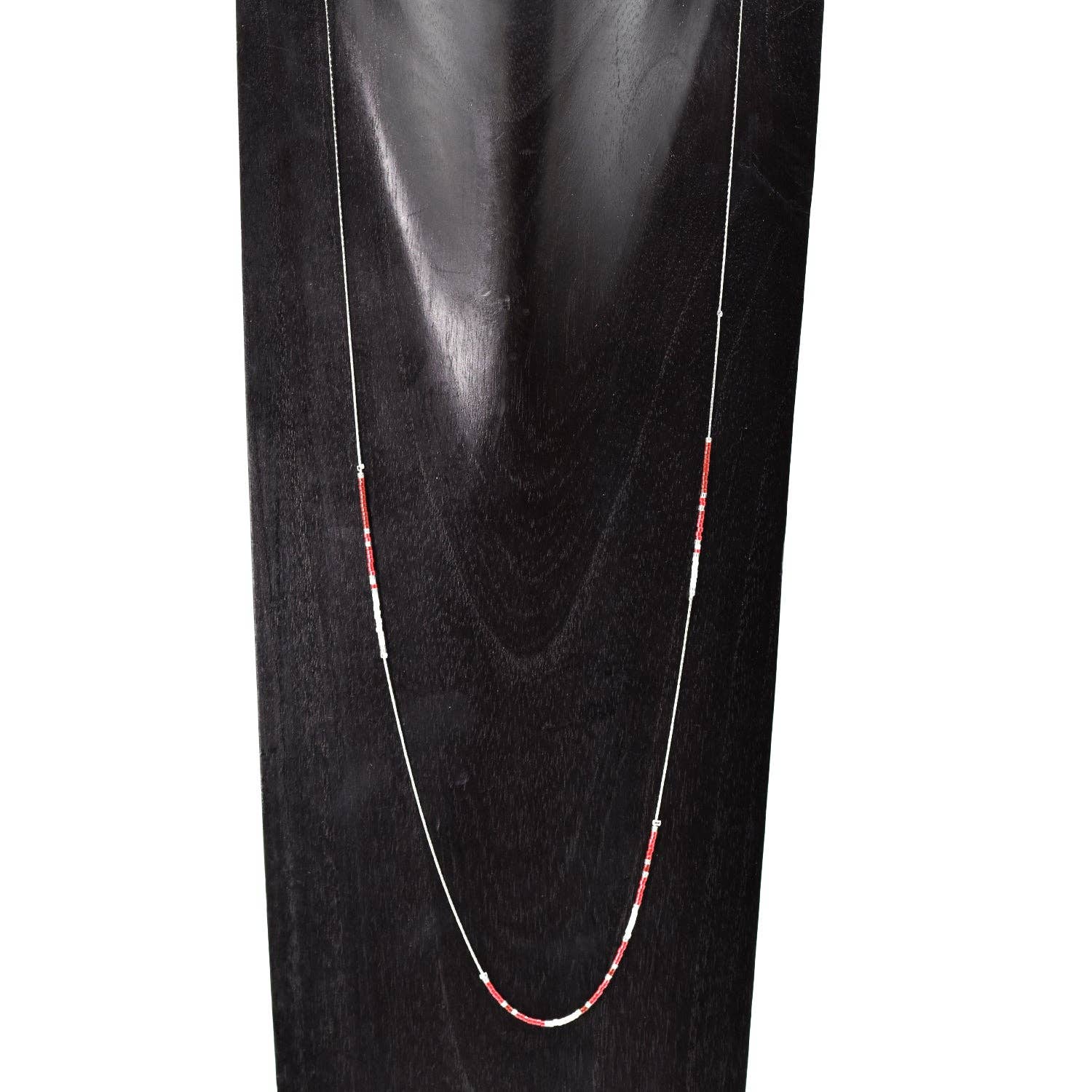 Tempest Designs – Colar com missangas/pérolas por atacado – Colar longo e delicado de prata com missangas japonesas.0