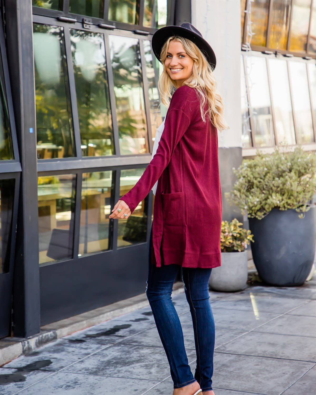 Tickled Teal – Großhandel Strickjacke – Damen – Margeau Weicher gerippter Cardigan4