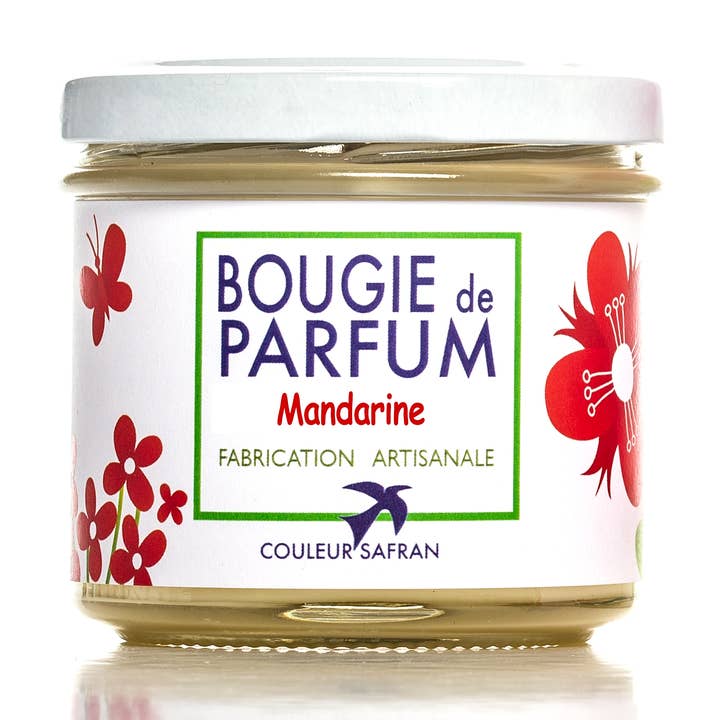 Handmade & 100% Vegetable Mandarin Perfume Candle for wholesale by Couleur Safran Parfums