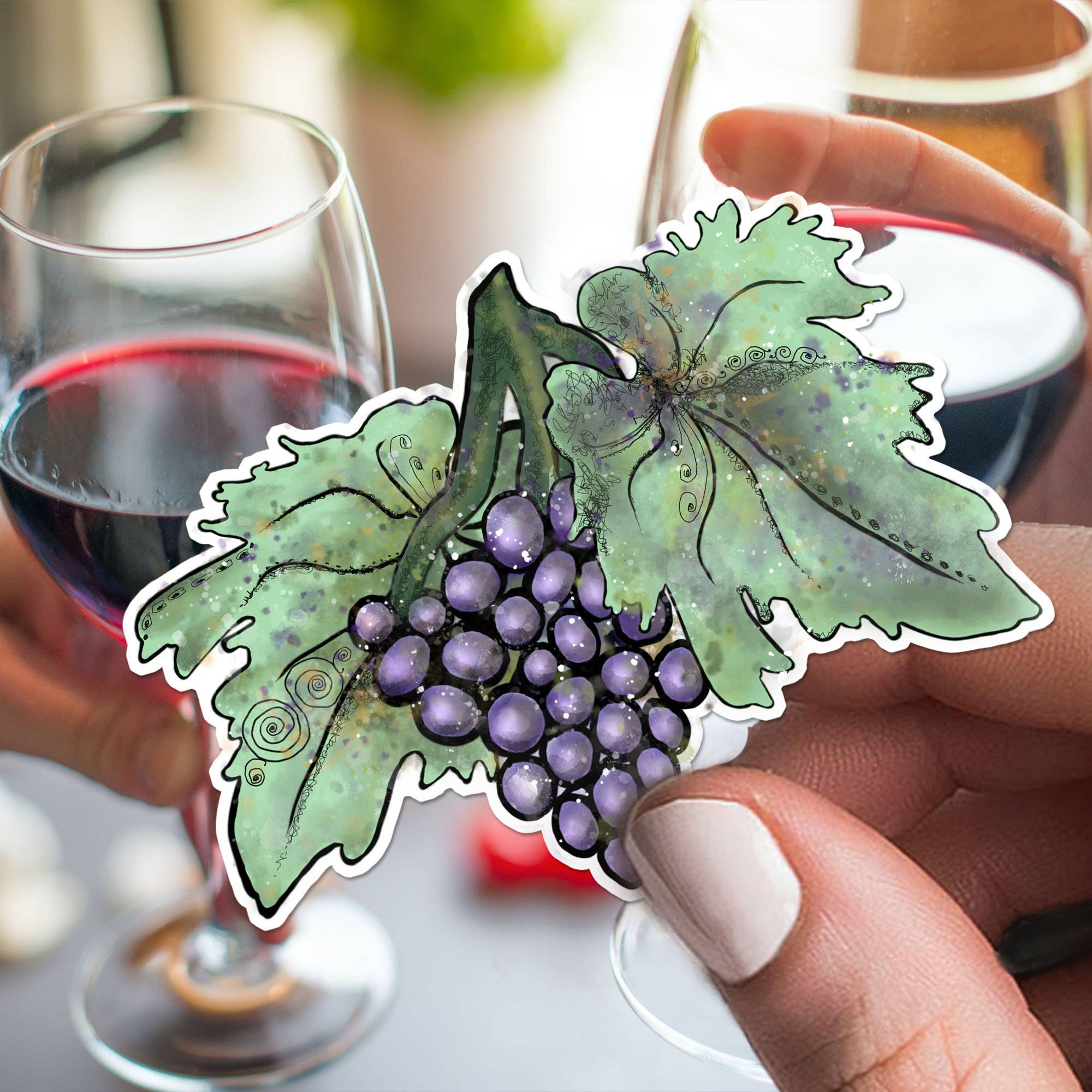 Katekreates - Wholesale Sticker - Grapes Sticker, California Wine, Fruit Decal, Food Sticker1