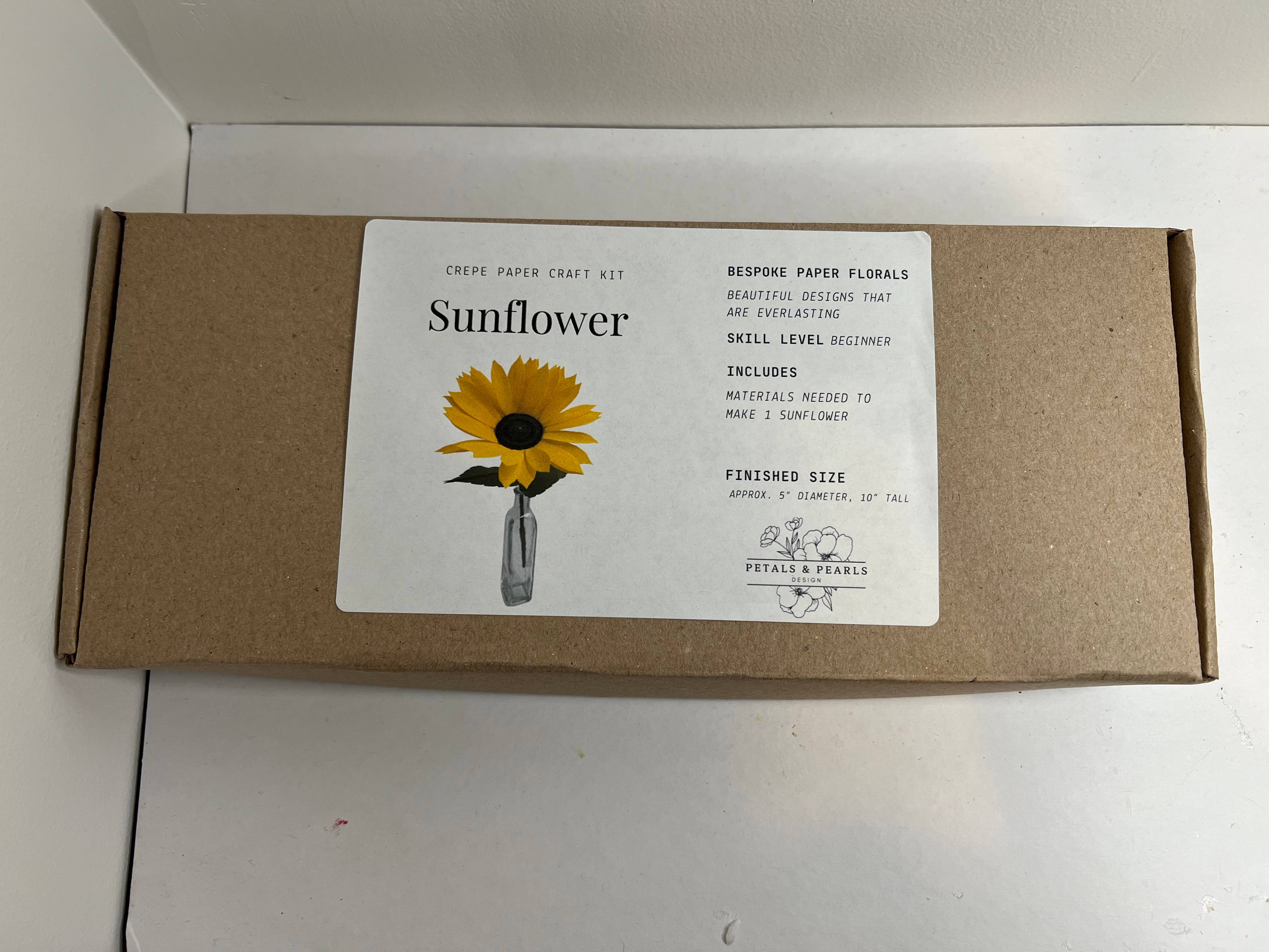 Petals and Pearls Design - Wholesale DIY Craft Kit - Crepe Paper Rolled Sunflower Kit0