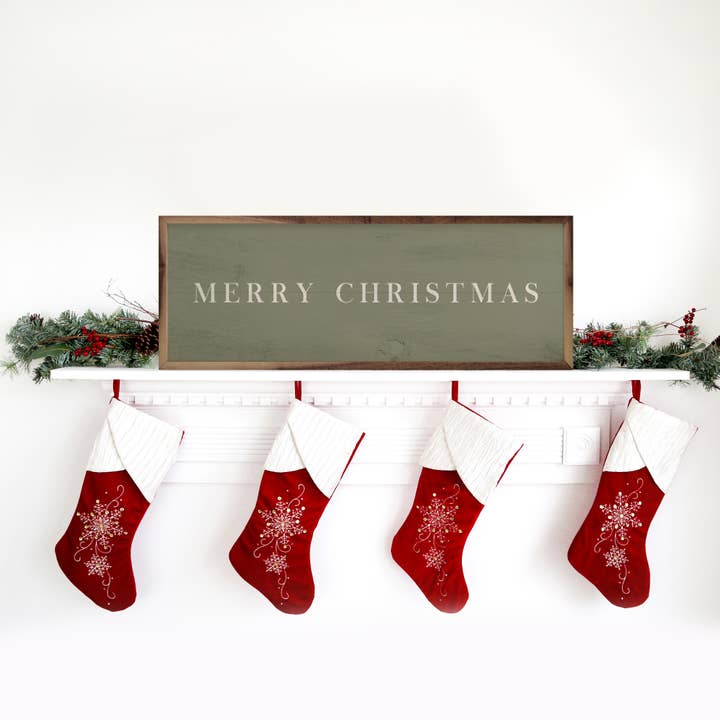 Kendrick Home - Wholesale Christmas Wall Art - Merry Christmas Typewriter Green1