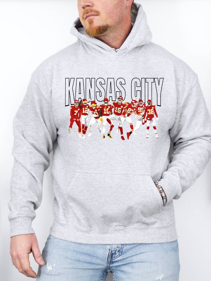 Camisola com Capuz Gráfica para Adultos da Equipa Kansas City Chiefs por atacado de Uncommon Label
