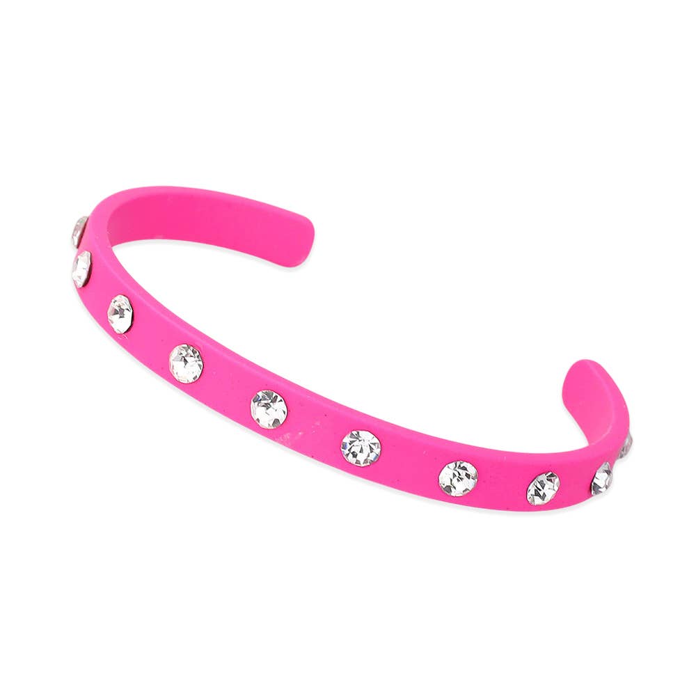 Sensibling Corp. - Wholesale Cuff Bracelet - Round Stone Embellished Colored Cuff Bracelet8