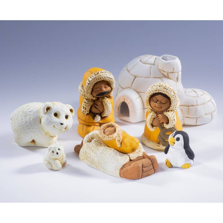Polar - Small Nativity Set of 8, 2.25" H - North Pole Christmas for wholesale by Lucuma Designs