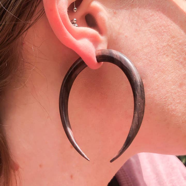 Large Double Wood Spike Faux Gauges~ Surgical Steel Wires for wholesale by Ajmer by Jodi