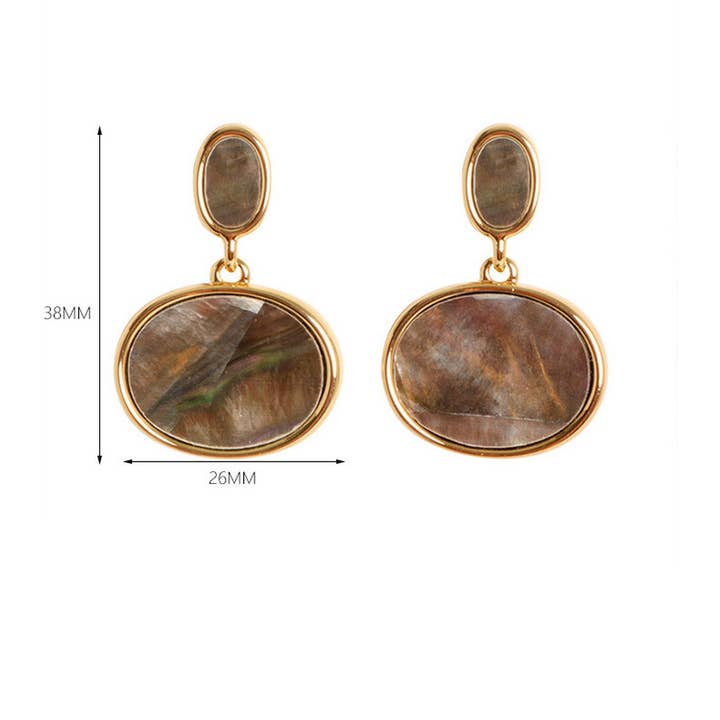 ACCITY - Wholesale Dangle Earrings - RETRO PERSONALITY NATURAL ABALONE EARRINGS_CWMM42971