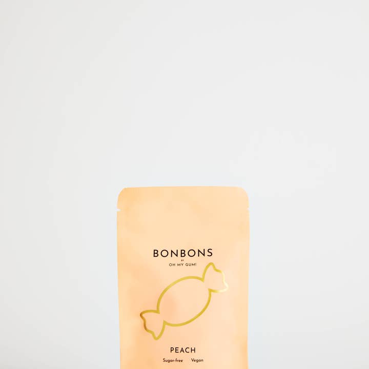 Peach Bonbons - Sugarless Hard Candy | Vegan for wholesale by OH MY GUM! UK