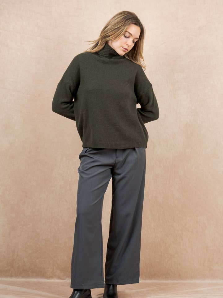 NAÏS PARIS - Vente Pull en maille – femme - Pull col roulé manches longues 100% laine merinos extrafine4