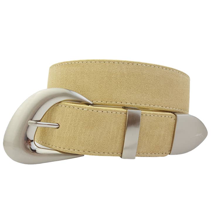 Axesoria West - Wholesale Belt - Women's - Genuine Suede Leather Belt w. Trendy Buckle/Loop/Tip Set 5