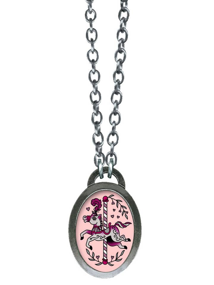 Carousel Oval Pop Art Necklace for wholesale by Classic Hardware