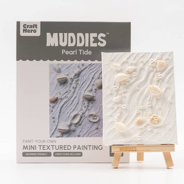 Muddies™ 3D Textured Canvas Painting Kit - Pearl Tide for wholesale by House of Party