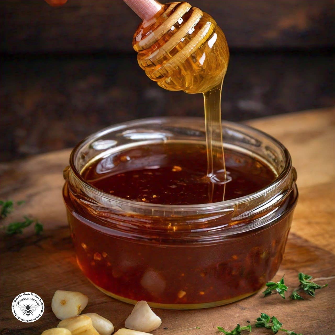 Uncommon Bees - Wholesale Honey - Hickory Smoked Garlic Infused Honey3