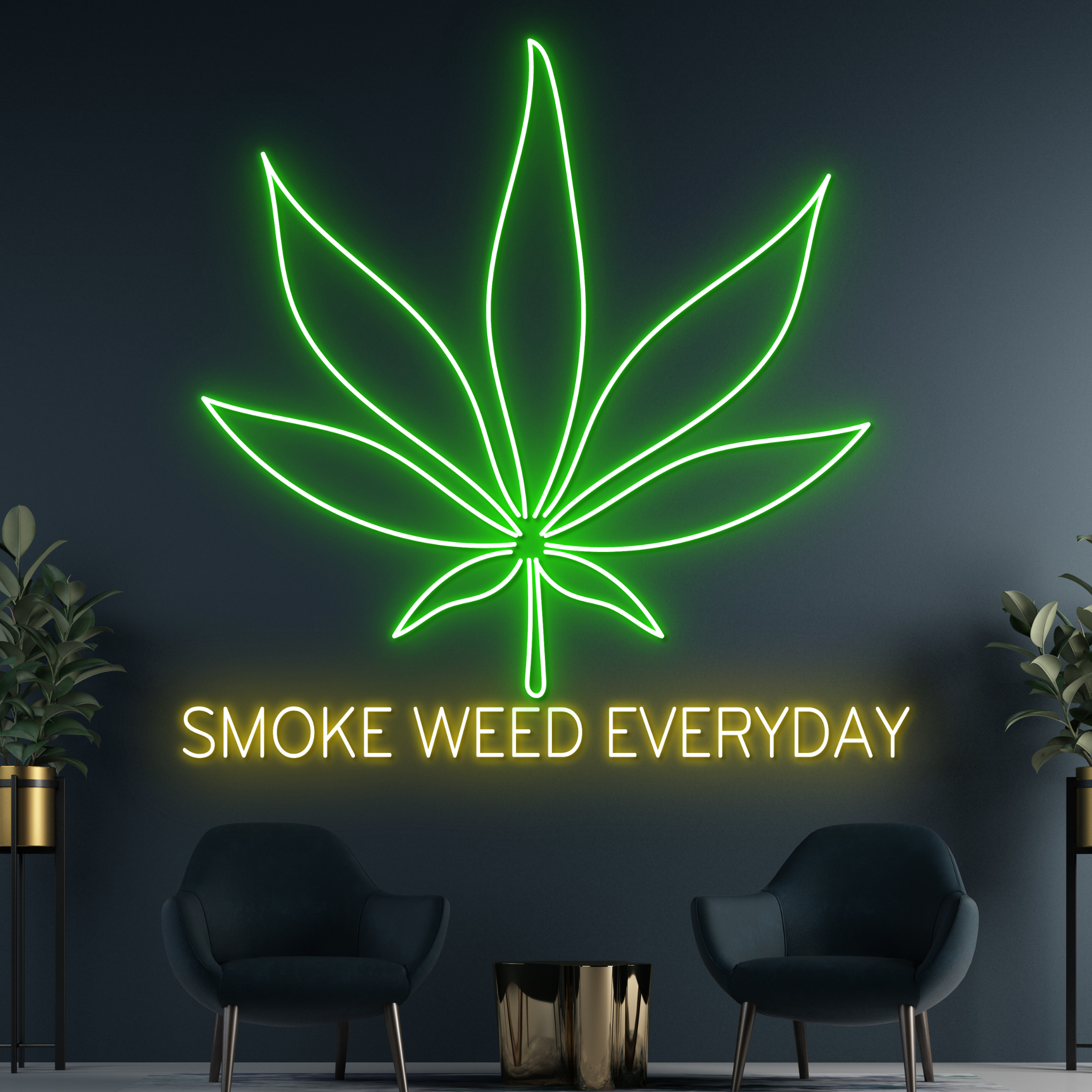 Glow Neon – wholesale Neon sign – Smoke Weed Everyday Neon Sign, Weed Flower shop Sign5