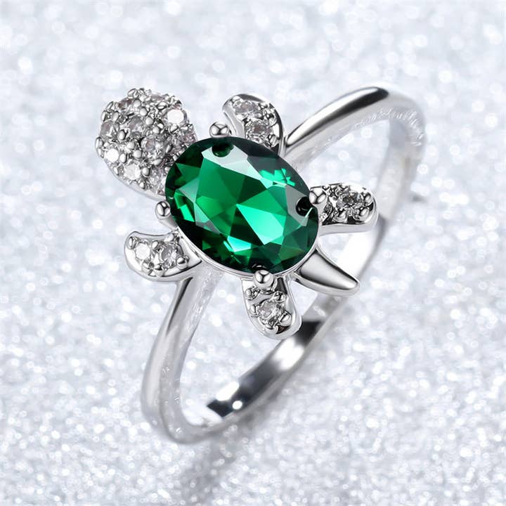 Perimade & Co. LLC - Wholesale Cocktail/Statement Ring - Colored Stone Sea Turtle Statement Ring in Solid Copper